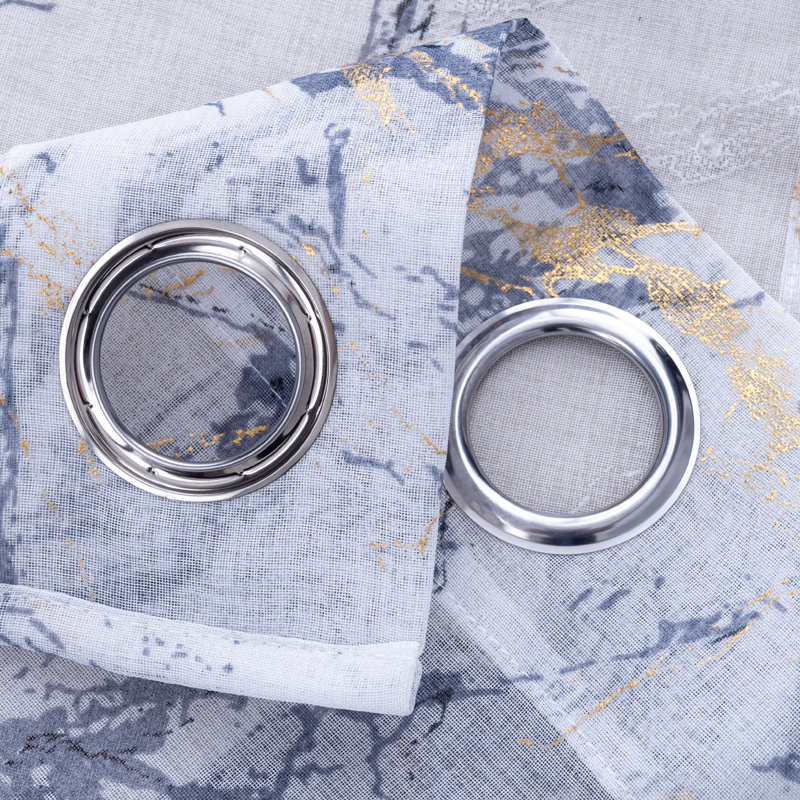 Paire de rideaux semi-transparents en marbre Marble, Gris