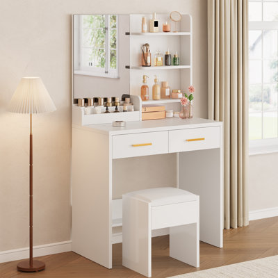 55.1" White Makeup Vanity