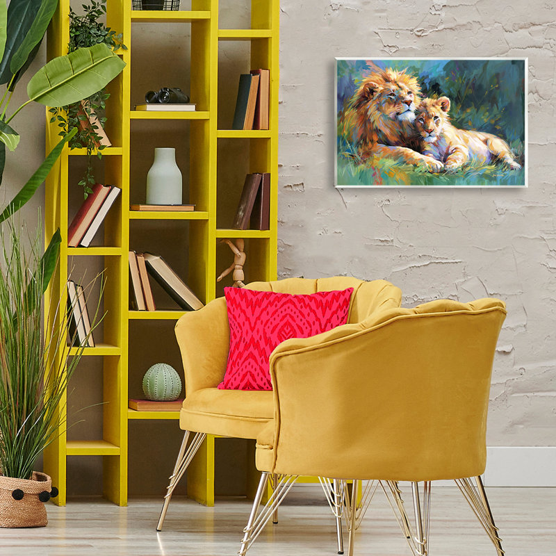«Lion's Embrace Portrait» par Leon Devenice, H 13 po x l 19 po