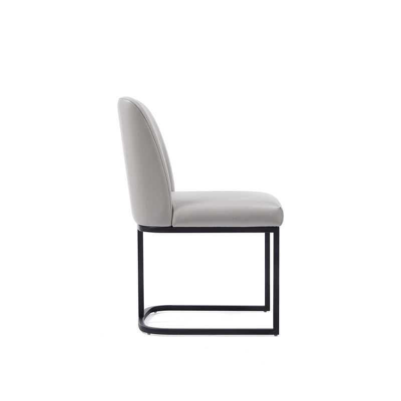 Serena Leatherette Side Chair Dining Chair, Light Gray