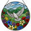 Panneau de vitrail 12 "H Dove Garden-1041735407