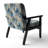 Cobalt Blue Scrollwork Swirls Victorian Pattern II - Upholstered Floral Accent Chair-1244380804