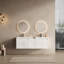 Meuble-lavabo de 60 po avec lavabo en résine, portes à fermeture en douceur, 1 armoire latérale, fixation à flotteur, blanc brillant. Contreplaqué pour l'organisation contreplaqué blanc. Rangement moderne