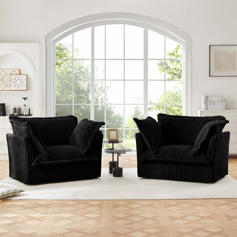 Set of 2 Armchair Sets with Large Soft Pillows for Multiple Rooms, Offering Unmatched Comfort and Stylish Design