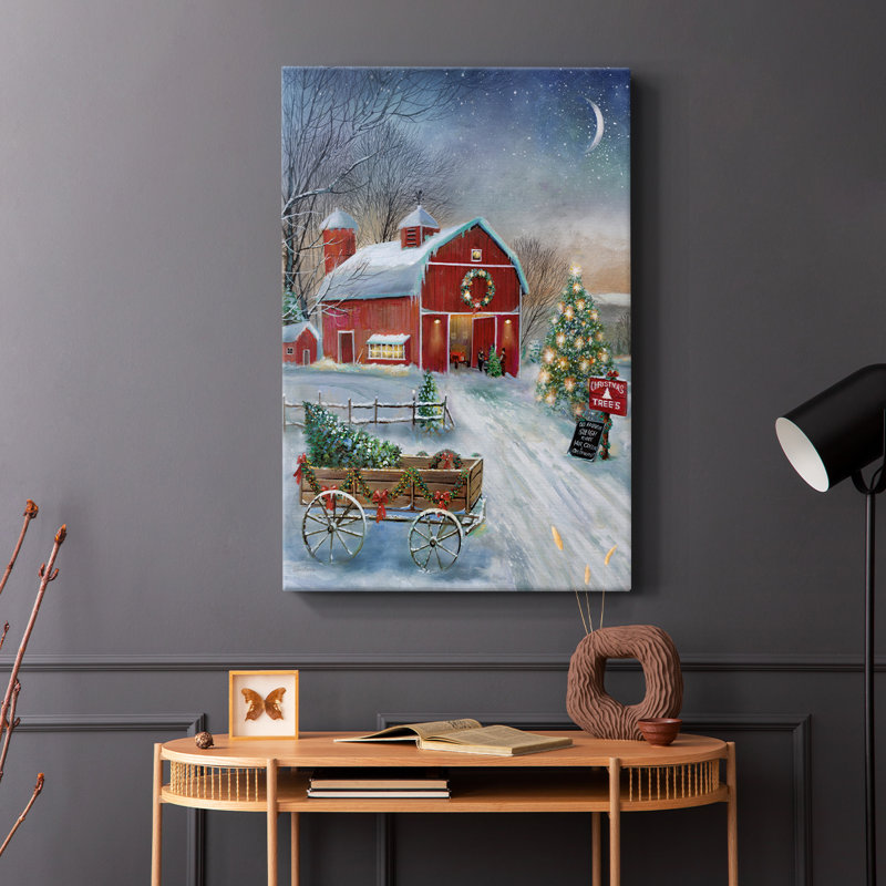 Christmas Tree Barn -Gallery Wrapped Cavas, 18" H x 12" W
