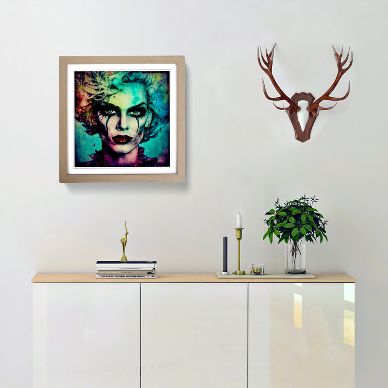 Single Picture Frame Print on Wood, Oak