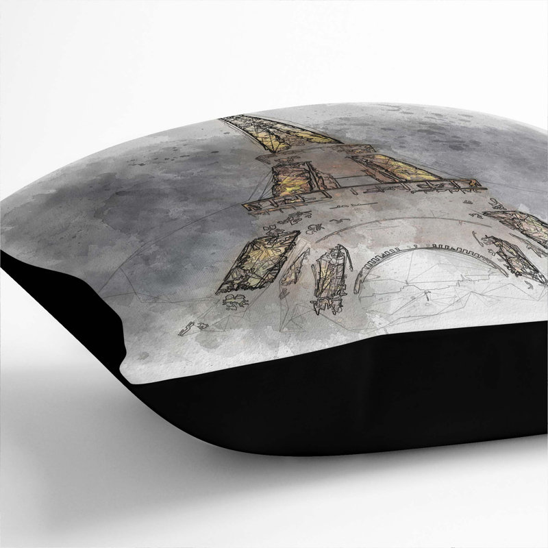 Square Throw Cushion, 40cm H x 40cm W x 15cm D, Black