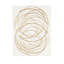 Décoration murale abstraite en métal à motif de cercles superposés en métal avec support en bois blanc