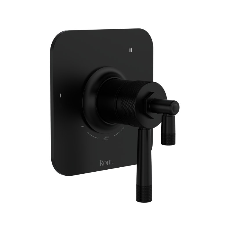 Graceline 1/2" Therm and Pressure Balance Trim with 5 Functions, Matte Black