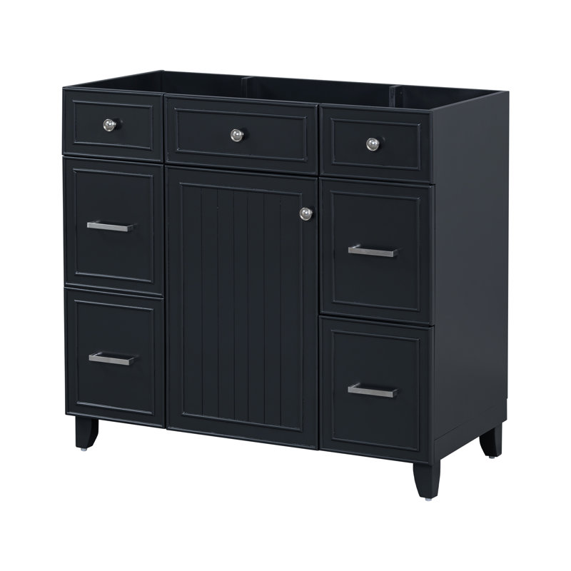 Base de meuble-lavabo simple 35,4 po seulement, Noir