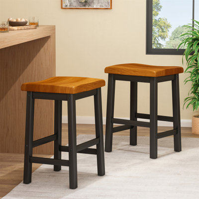Wood 24" Saddle Stool