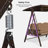 3-seat Large Porch Swing with Stand with Adjustable PVC Canopy and Cushions and Pillow Included-87500011