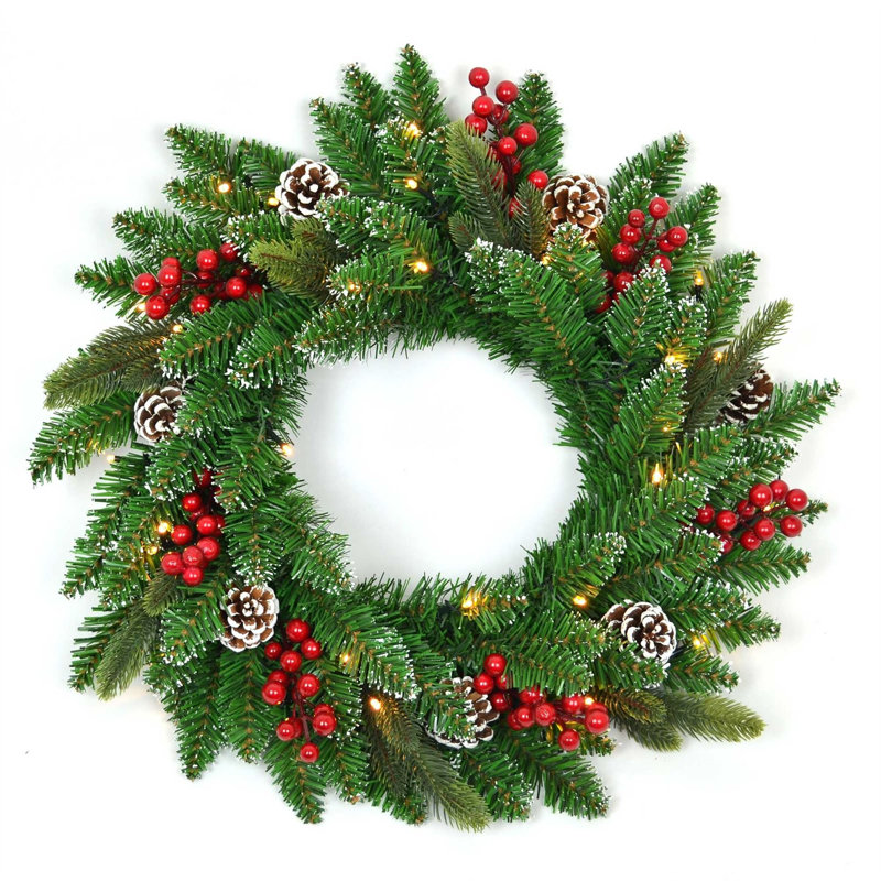 Faux PVC 46cm Christmas Wreath
