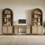 Bureau de rangement Boho Rattan 3 tiroirs avec 2 armoires et tablettes réglables-272892312-276857902