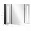 Armoire à pharmacie à DEL avec miroir, armoire de salle de bain murale l 35,5 "x H 25,5" avec 3 armoires, fonction mémoire, charge USB