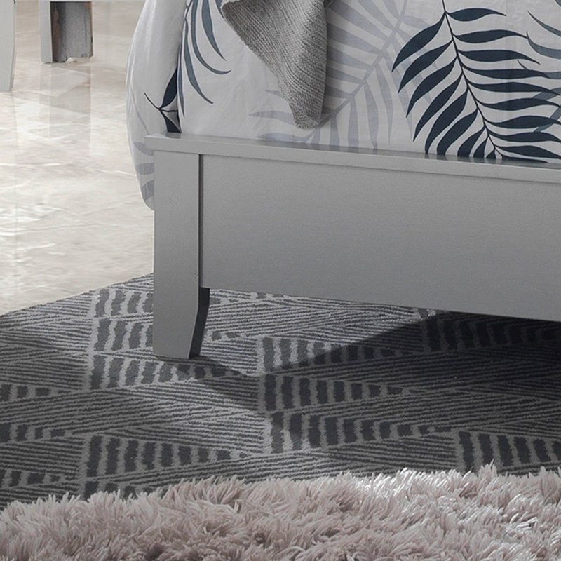 Elegant Transitional Full Bed In Silver Champagne