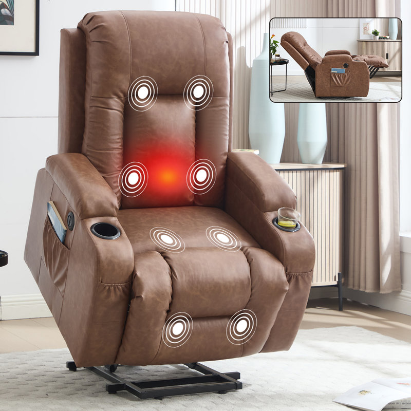 Fauteuil inclinable en polyuréthane PU, Brun