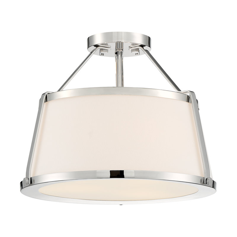 Plafonnier semi-encastré 3 lumières 15,5 po Vonnie, Nickel poli