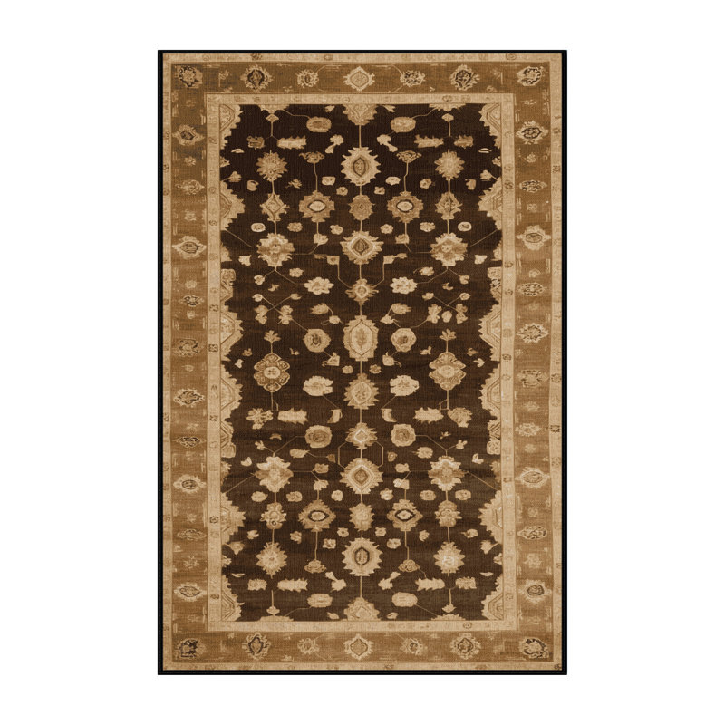 Tapis brun lavable à la machine, Rectangulaire 2 pi x 3 pi