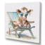 Vache se prélassant avec lunettes de soleil I - reproduction sur toile-86808323-110954785