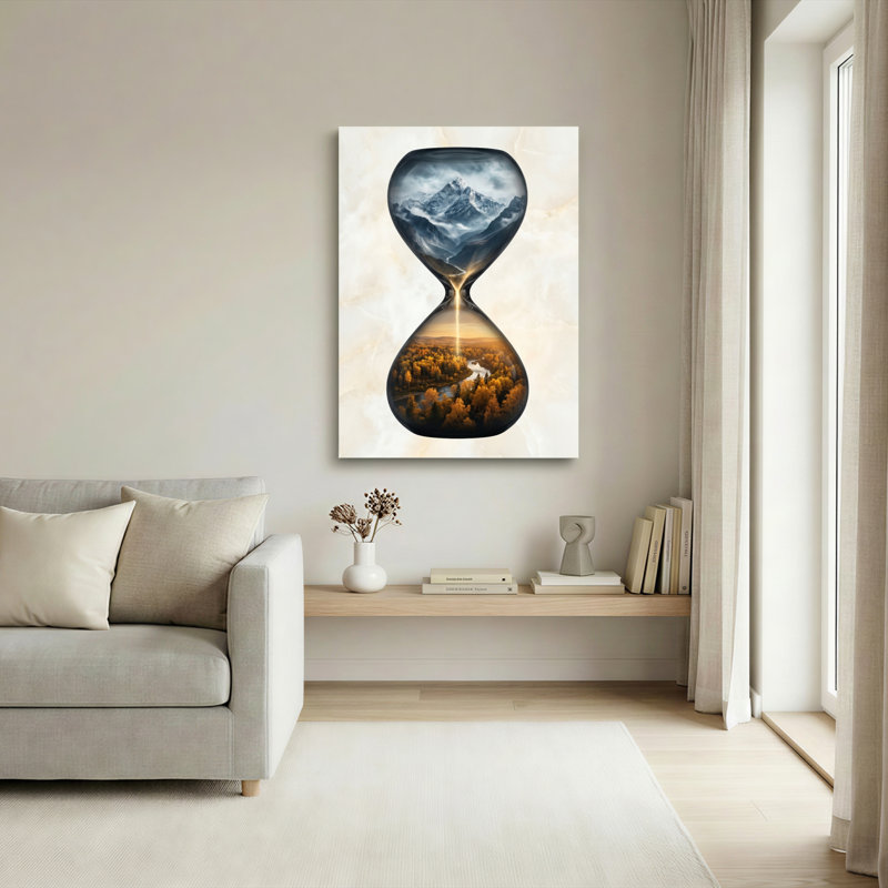 Sablier, paysage, art mural, ensemble de 1, 48"H x 36"W, Wrapped Canvas
