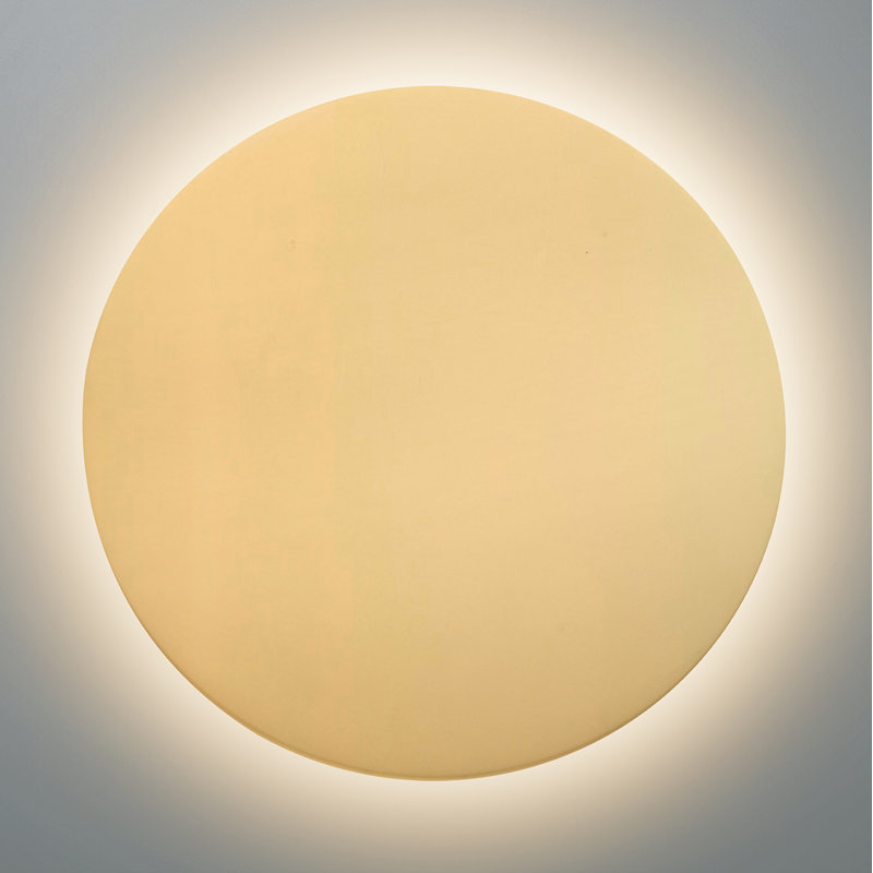 Ambiance - Applique murale ronde DEL rétroéclairée à température de couleur sélectionnable ADA - jaune pâle - l 16 po x H 16 po