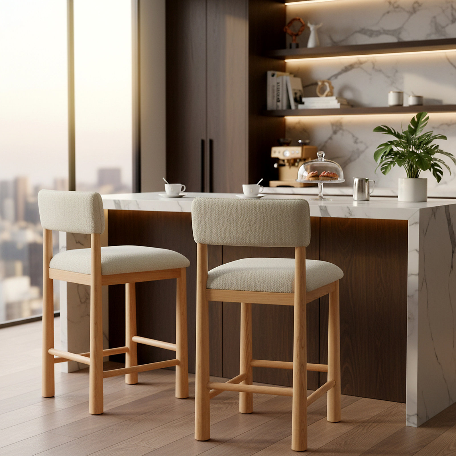 Boston Bar and Counter Stool, Taupe, Counter Stool (26” Seat Height)