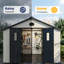 Resin Outdoor Storage Shed With Floor And Windows, Weather-resistant Plastic Storage Shed With Reinforced Steel Structure, Easy to Assemble-135477087