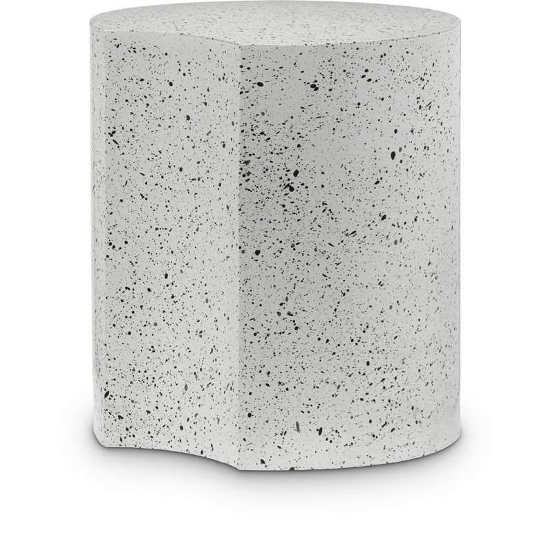 Hylie Iron Top End Table, White/Terrazo White, 16" H x 15" W x 15" D