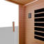 Sauna d'intérieur à cabine infrarouge pour 2 personnes avec bois de pruche du Canada, panneaux de chauffage à faible intensité électromagnétique, chromothérapie et porte en verre