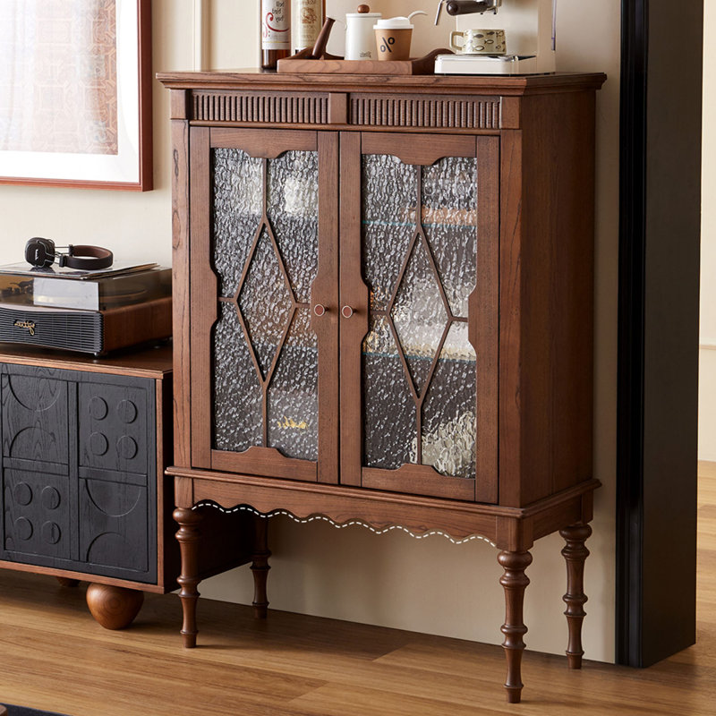 Modern Nut-Brown Solid Wood Sideboard