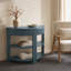 Console décorative - Design en demi-lune cannelée avec tiroir et 2 tablettes ouvertes-1582258248-1582258251-1582258255
