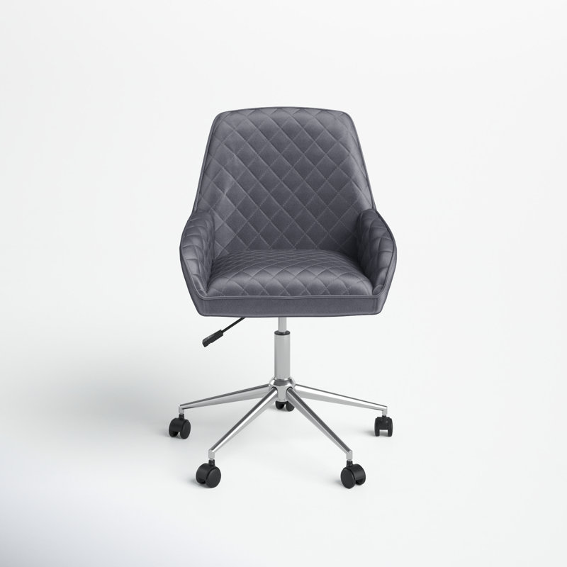 Chaise de travail en velours Maillet, Gris