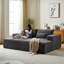 Fauteuil-lit moderne gris moelleux, méridienne surdimensionnée de 87 po, lit inclinable, aucune méridienne en tissu velours côtelé avec assemblage, velours côtelé, confortable pour le salon de la chambre à coucher-1170717774