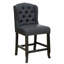 Chaise à hauteur de comptoir 24 pouces, ensemble de 2, à oreilles, capitonnée, gris lisse