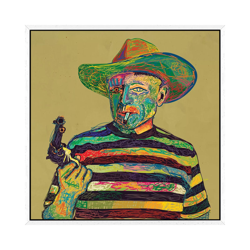 Pablo by Dai Chris Art - Print on Canvas, White Framed, 93.98cm H x 93.98cm W x 3.81cm D