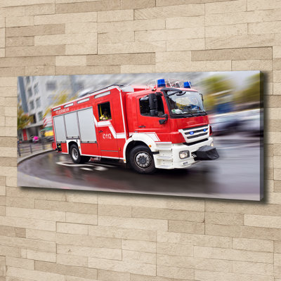 Fire Truck 1 Piece Wall Art on Canvas