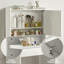 Bureau de coiffeuse Farmhouse avec miroir lumineux et centre de charge-1385169575