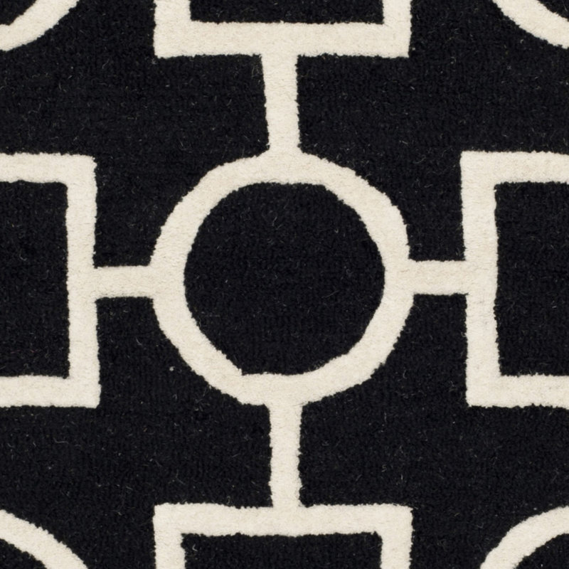 Sanyla Hand Tufted Wool Geometric Rug, Square 6'