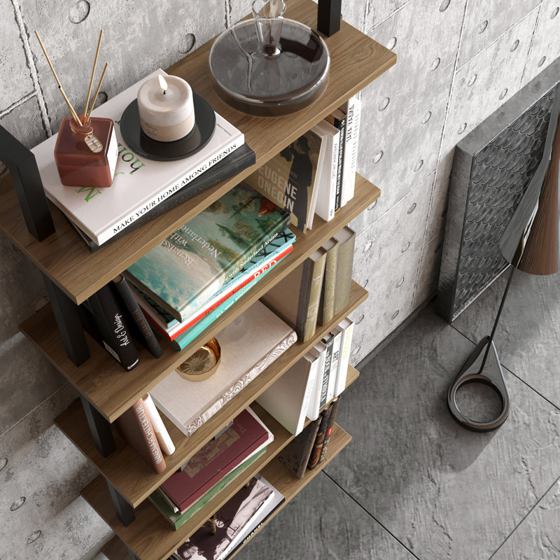 Innes 174cm H 60cm W Bookcase, Black/Oak