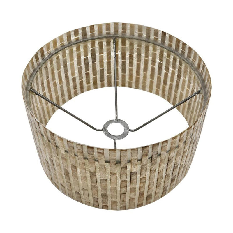 Abat-jour tambour 7,1 "en beige / brun