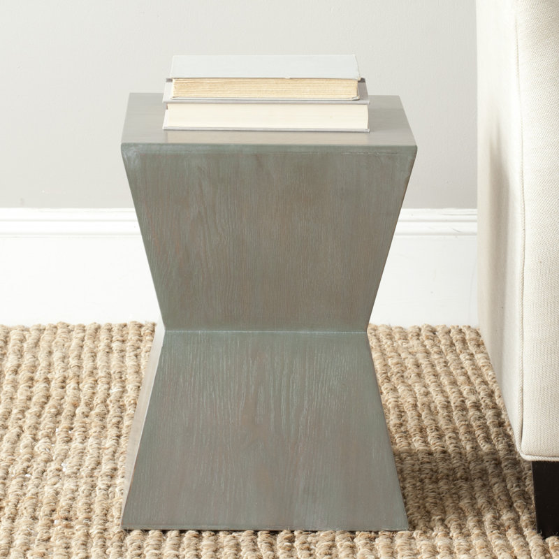 Drum End Table, French Grey