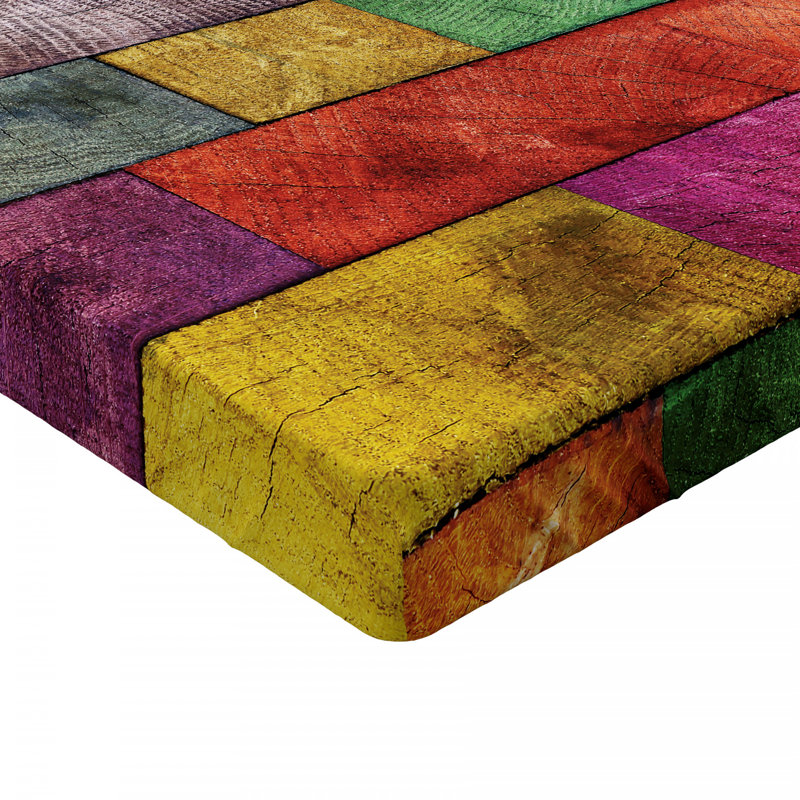 Microfiber Geometric Fitted Sheet, Queen Fitted Sheet