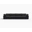 Canapé modulaire 160 po en mélange de lin noir avec coussins décoratifs