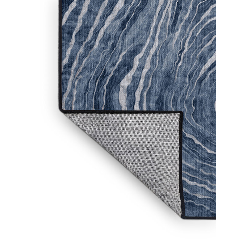 Machine Washable Gray Area Rug, Rectangle 4' x 6'