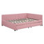 Lit de jour rembourré avec 2 tiroirs de rangement, structure en bois robuste, aucun sommier nécessaire, tissu en lin pour la vie moderne-753462973