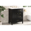 Meuble-lavabo de 76 cm avec lavabo, en bois, tiroirs à fermeture amortie, fonctionnement silencieux, style rétro, autoportant, noir