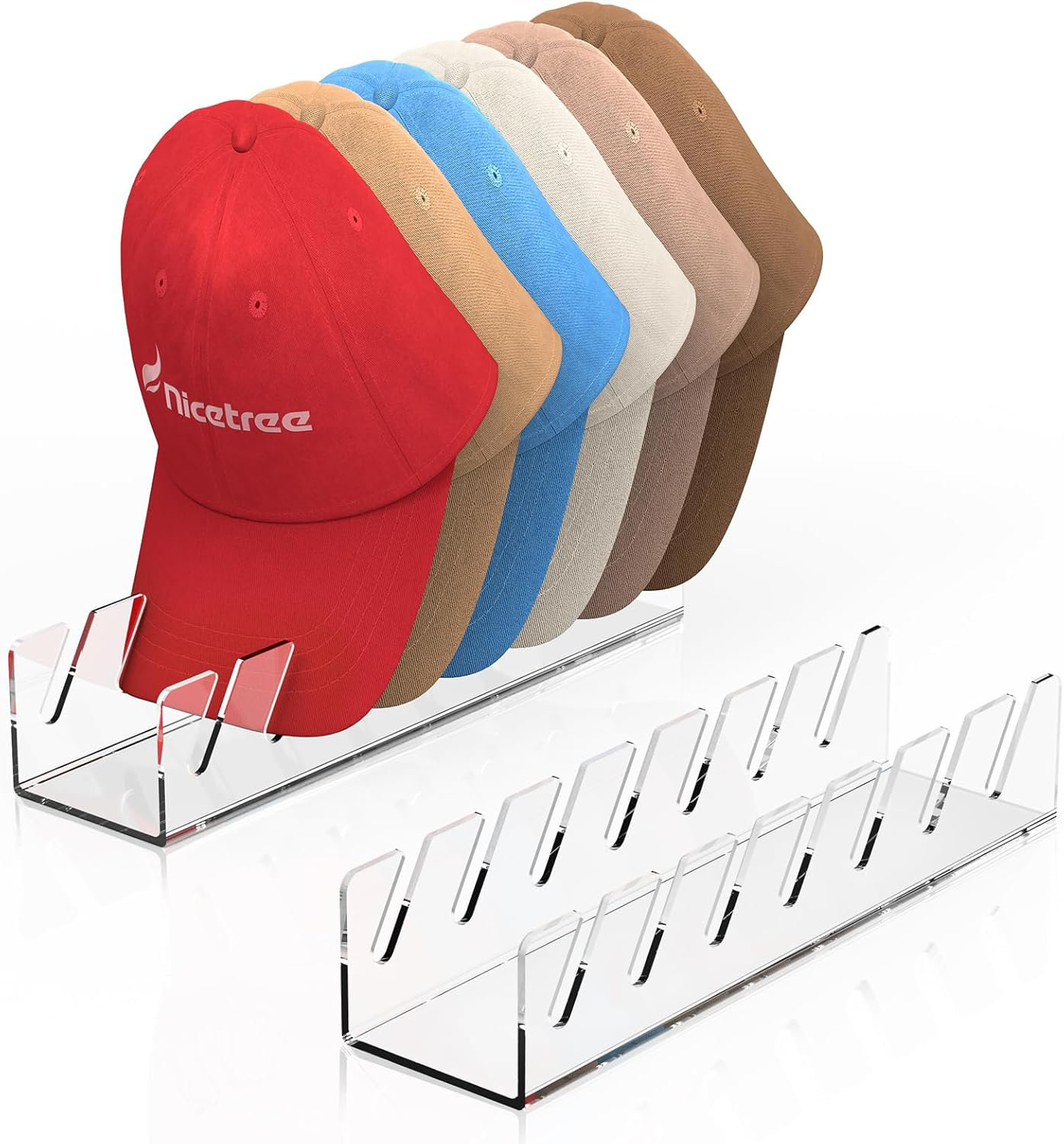 AGROTECH AVS Hat Organizer for Baseball Caps, 2 Pcs No Install Acrylic ...