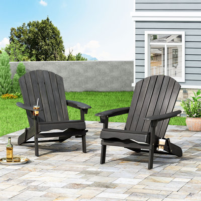 Mccombs Solid Wood Folding Adirondack Chair by Highland Dunes