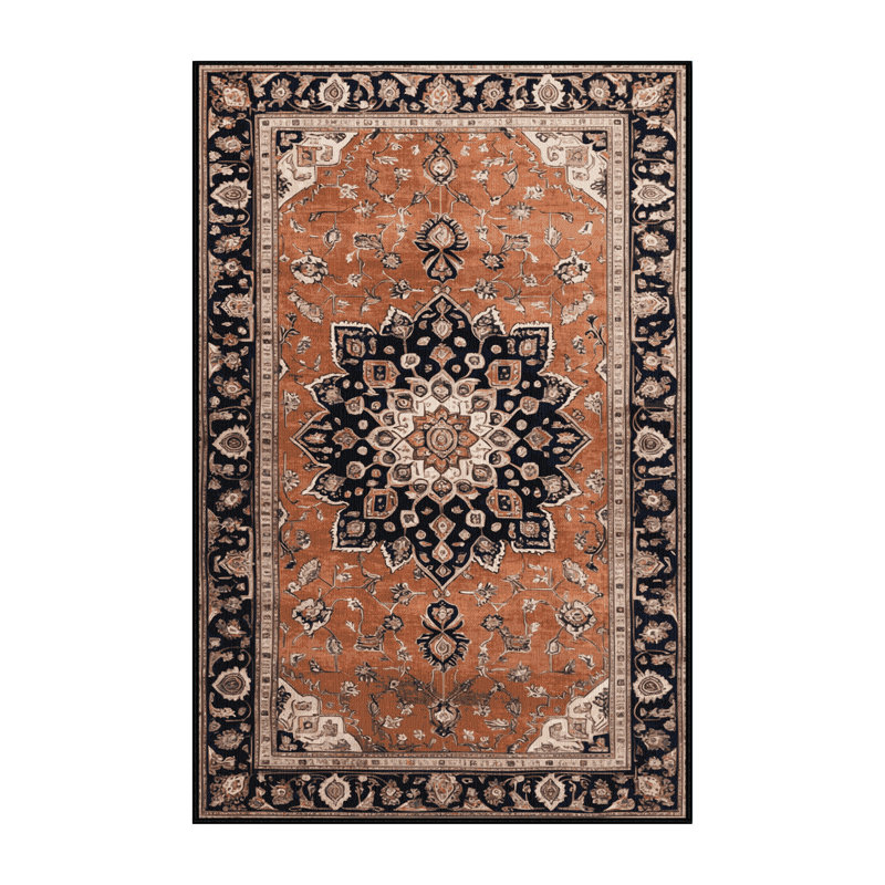 Tapis brun lavable à la machine, Rectangulaire 8 pi x 10 pi